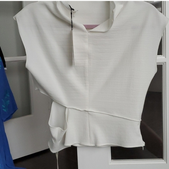 Zara Bloggers Fave Side Cut-Out Blouse- Medium - Picture 3 of 6